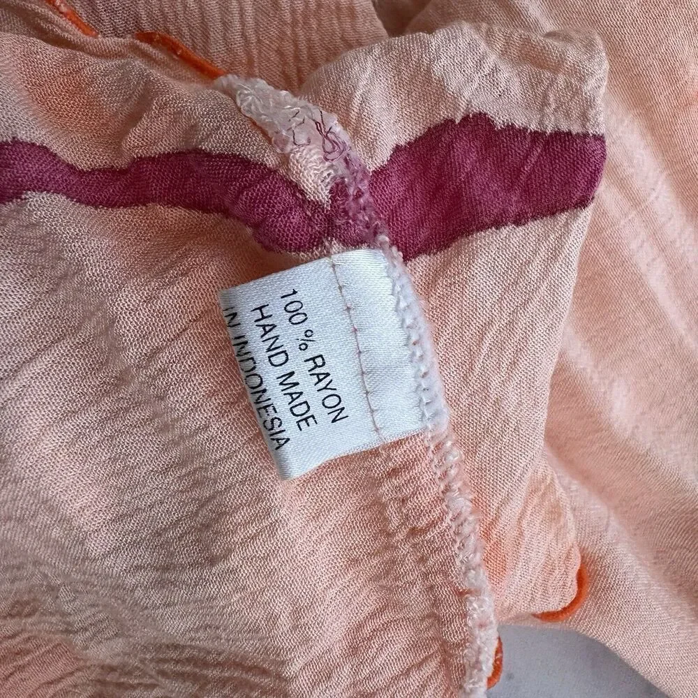 AT Moda Estate Womens Vintage 90s Slip Maxi Dress Size M Peach Orange Floral - Picture 6 of 10